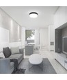 18W LED sensorlampe - IP44, Ø29,5cm, Sort kant, indbygget sensor, fjernbetjening, inkl. lyskilde