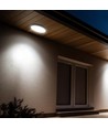 18W LED sensorlampe - IP44, Ø29,5cm, Sort kant, indbygget sensor, fjernbetjening, inkl. lyskilde