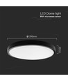 18W LED sensorlampe - IP44, Ø29,5cm, Sort kant, indbygget sensor, fjernbetjening, inkl. lyskilde