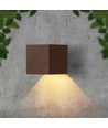 9W Solcelle væglampe - IP65, 4000K, Cortenfarvet, COB, PIR sensor