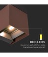 9W Solcelle væglampe - IP65, 4000K, Corten, COB, PIR sensor