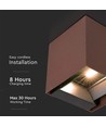 9W Solcelle væglampe - IP65, 4000K, Corten, COB, PIR sensor