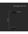 3W genopladelig bordlampe - Touch dæmpbar, sort, 3000K, transportabel, inkl. batteri