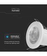 5W Ø8,1cm Samsung LED indbygningsspot - IP65, 4000K, dæmpbar, brandhæmmende, Hul: Ø5,7 cm, 5 års garanti