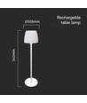 2,7W genopladelig LED bordlampe, hvid - Touch dæmpbar, 3-i-1 CCT, USB-C, højde 34cm