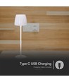 2,7W genopladelig LED bordlampe, hvid - Touch dæmpbar, 3-i-1 CCT, USB-C, højde 34cm
