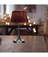 1,5W LED bordlampe, touch dæmpbar, Brun skærm - CCT, genopladelig, Krom, inkl. batteri og USB-C stik