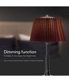 1,5W LED bordlampe, touch dæmpbar, Brun skærm - CCT, genopladelig, Krom, inkl. batteri og USB-C stik