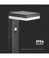 5,5W Solcelle havelampe med sensor - Sort, PIR sensor, IP54, sort