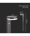 5,5W LED solcelle havelampe med sensor - IP54, 3000K, PIR sensor, sort finish