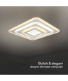 77W LED loftslampe med fjernbetjening - 6700lm, dæmpbar, CCT, RGB, 49,5 x 49,5 cm, hvid kant