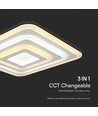 77W LED loftslampe med fjernbetjening - 6700lm, dæmpbar, CCT, RGB, 49,5 x 49,5 cm, hvid kant