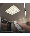 77W LED loftslampe med fjernbetjening - 6700lm, dæmpbar, CCT, RGB, 49,5 x 49,5 cm, hvid kant