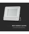 200W projektør - IP65, Sort, arbejdslampe, Samsung LED chip, 1m ledning, 6500K, grå matteret glas
