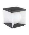 3W LED solcelle havelampe, Cube - IP65, 3000K, varm hvid, sort/hvid, 20,5 x 20,5 cm