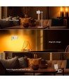 Opladelig 3-i-1 LED lampe - Magnetisk, dæmpbar, CCT, op/ned lys, hvid, inkl. fod og 2 stk. monteringsbeslag