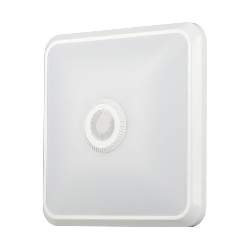 12W LED sensorlampe med Samsung Chip - 3-i-1 CCT, kvadratisk, hvid, 360° PIR sensor, IP20