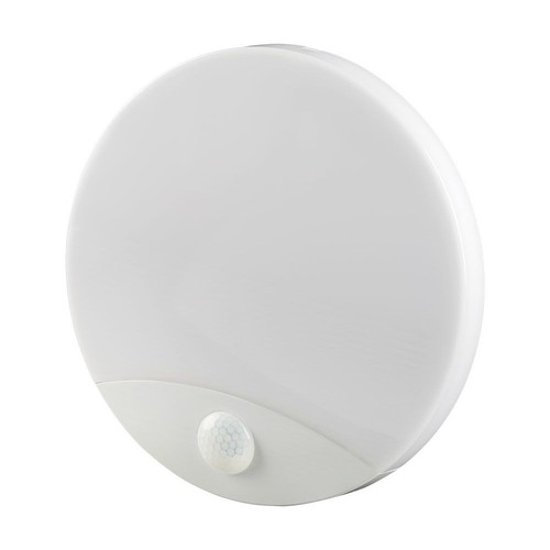 15W LED loft/væglampe med sensor - Samsung LED chip, 3-i-1 CCT, IP44, hvid, rund, Ø25cm