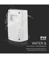 V-Tac skumringsrelæ med timer - IP65, Hvid Hus, justerbar følsomhed, justerbar timer