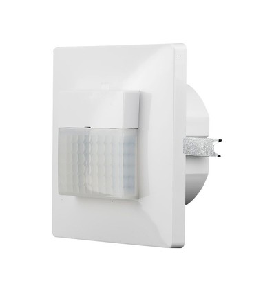Vægmonteret bevægelsessensor - Hvid, til indbygning, PIR infrarød, Max 200W