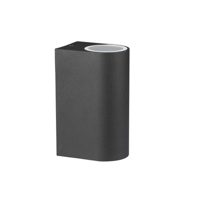 GU10 væglampe med op/ned lys, rund - IP44 udendørs, hvid, aluminium, uden lyskilde