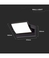 17W LED væglampe - IP65, sort, aluminium
