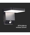 17W LED væglampe med PIR sensor, kvadratisk - IP65, 2580lm, sort, 4000K, inkl. lyskilde