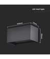 24W LED udendørs væglampe - IP65, sort, op/ned lys, 4000K, 2720lm, 20x10x10 cm