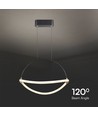 12W LED pendellampe - Ø40cm, sort, 1,5m wire, inkl. lyskilde