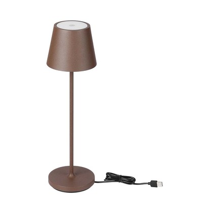 1,5W LED - Bordlampe, Touch, Dæmpbar, 3000K, IP54, Sand Cortenfarvet Hus