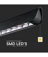 36W LED lineær hængelampe - Samsung-linse, type 3i1, sort