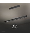 36W LED lineær hængelampe - Samsung-linse, type 3i1, sort