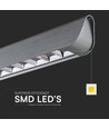 36W LED lineær pendel med Samsung LED - Matt grå, 120cm, CCT, 3-i-1 farve, IP20
