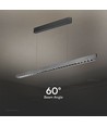 36W LED lineær pendel med Samsung LED - Matt grå, 120cm, CCT, 3-i-1 farve, IP20