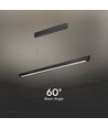 36W LED lineært pendelarmatur - CCT, sort, 2880lm, inkl. wireophæng