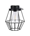 Hængende solcelle LED lanterne, 0,5W - Sort metal, vintage design, 2700K, IP44, 1.2V genopladelig, m. hank