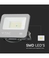30W LED projektør, Samsung LED chip - Sort, 3000K, 1m ledning, IP65 udendørs