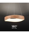 18W LED pendel i trædesign - 2100lm, Ø40cm, 3000K, inkl. lyskilde