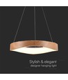 25W LED designer pendel i træ - Ø50cm, 3000K, hvid krop, inkl. lyskilde