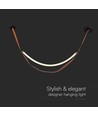12W Designer loftslampe - 1440lm, L166cm, metal, brun