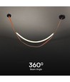 12W Designer loftslampe - 1440lm, L166cm, metal, brun