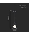 LED Designer Pendel Lampe G9 - Sort + Hvid Hus