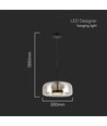 6W Designer pendel - Ø35cm, 750lm, 3000K, metal og glas, indendørs loftlampe
