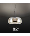 6W Designer pendel - Ø35cm, 750lm, 3000K, metal og glas, indendørs loftlampe