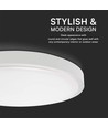 18W LED loftslampe - Ø25cm, 5 års garanti, IP44, Samsung Chip, hvid kant