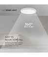 24W LED loftslampe - Rund, hvid ramme, IP44, 5 års garanti, Samsung Chip