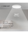 36W LED loftslampe med Samsung chip - Ø35cm, 3820lm, IP44, hvid kant, rund dome light
