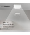18W LED loftslampe - IP44, 25 x 25cm, hvid kant, Samsung LED Chip, inkl. lyskilde
