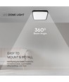 24W LED loftslampe, kvadratisk - Samsung LED chip, 4000K, sort kant, IP44, 295x295mm