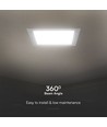 24W Samsung chip LED indbygningspanel, kvadratisk - 2500lm, 3000K, Backlit, Hul: 28x28 cm, Mål: 29,5x29,5 cm